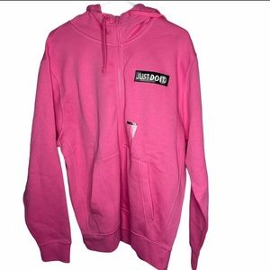 Nike Sportswear Just Do It Full-Zip Hoodie L Pink